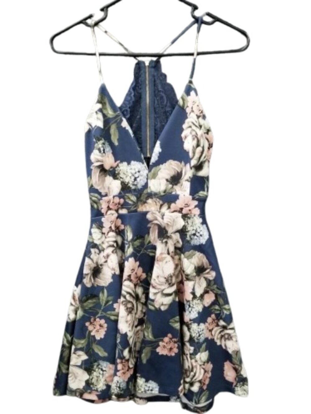 💚3/$15 Lovely Day Floral Dress Lace Back Womens M
